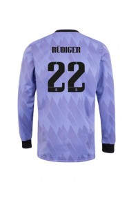 Real Madrid Antonio Rudiger #22 Voetbaltruitje Uit tenue 2022-23 Lange Mouw